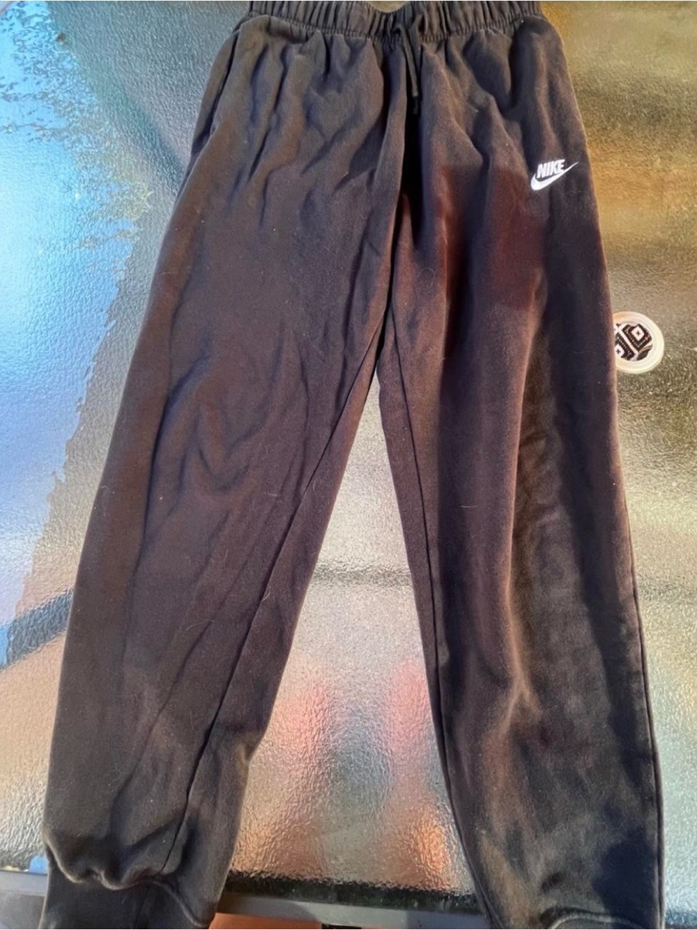 Nike Black Fleece Jogger Pants with White Swoosh